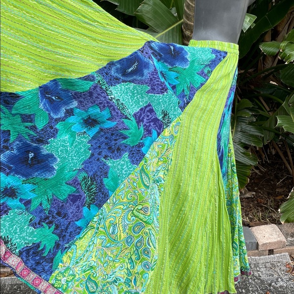 Soft Surroundings Dresses & Skirts - metallic, striped and floral and paisley, matchstick gauze skirt